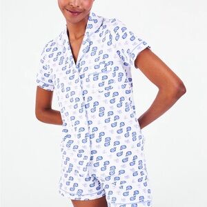 Roller Rabbit Moby Whale Polo Pajama Set Blue Size XL